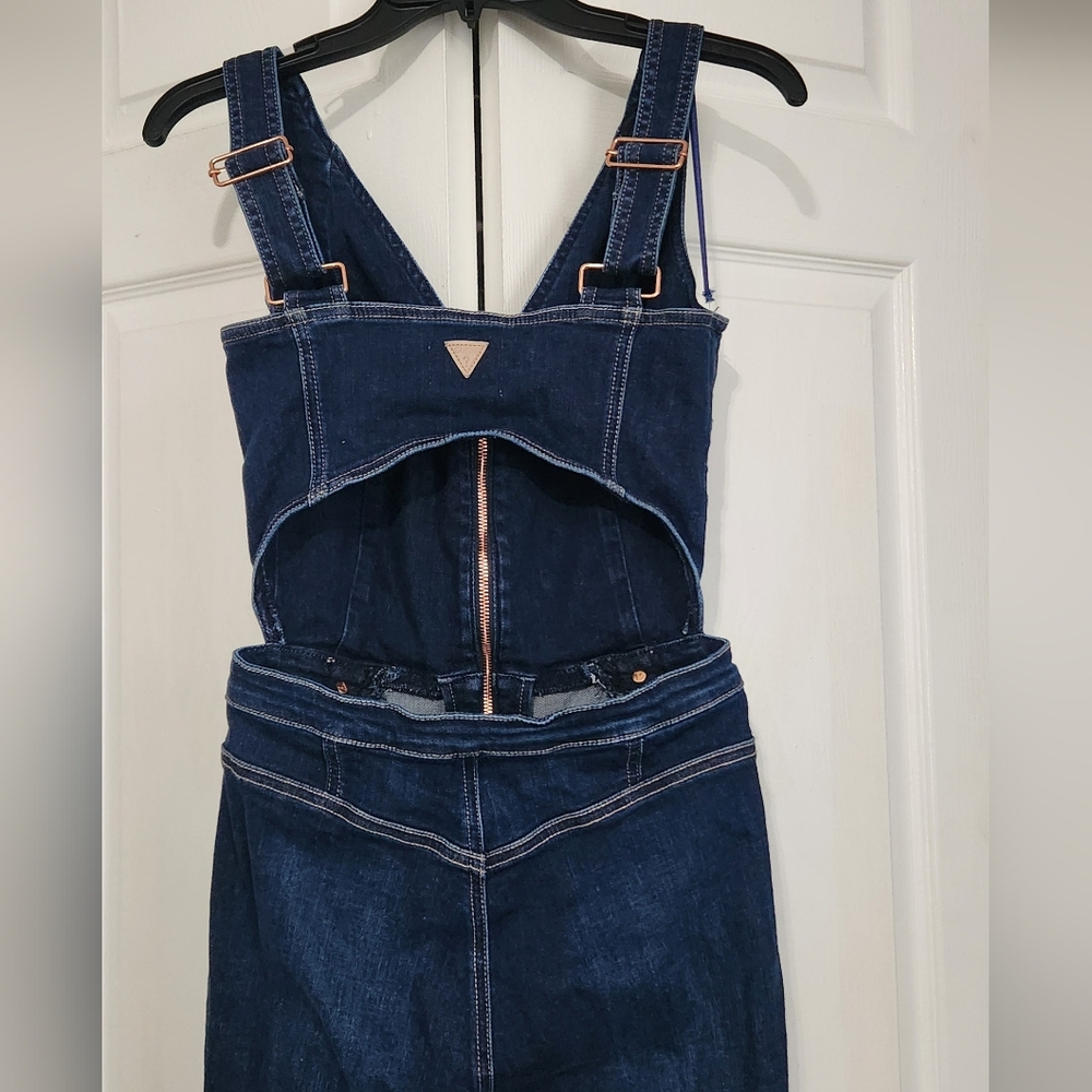 Preowned Guess Women's Dark Blue Denim Jumpsuit. Size 29 - Picture 4 of 5